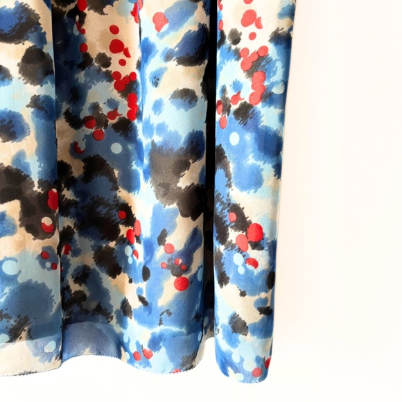 Kensie Pretty Abstract Watercolour Ruffle Dress Size M - Picture 4 of 10